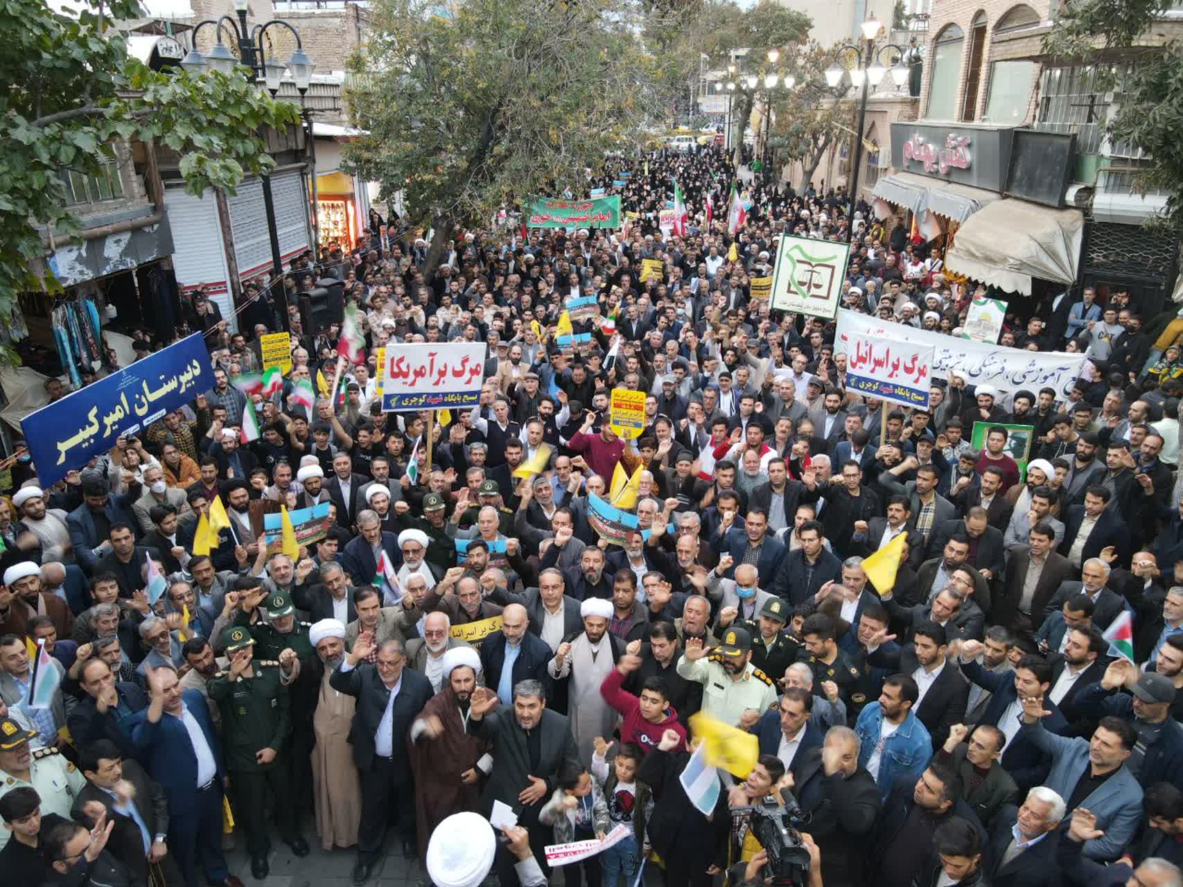 اجتماع هزاران نفری مردم خوی در محکومیت رژیم صهیونسیتی